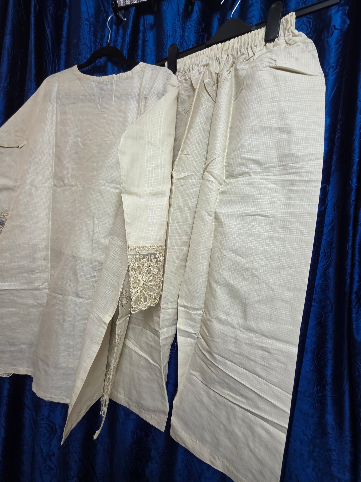 Elegant embroidered 2pc asian set, cotton