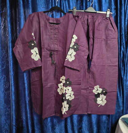 Beautiful 2pc coord set, floral embroidered