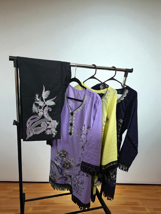 Elegant Frock design Kurta set, cotton