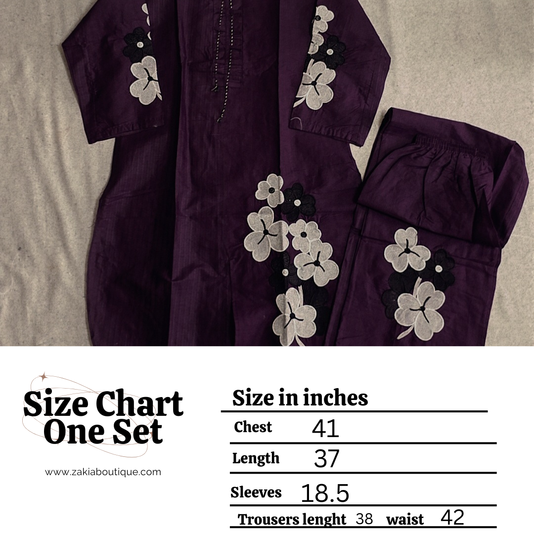 Beautiful 2pc coord set, floral embroidered