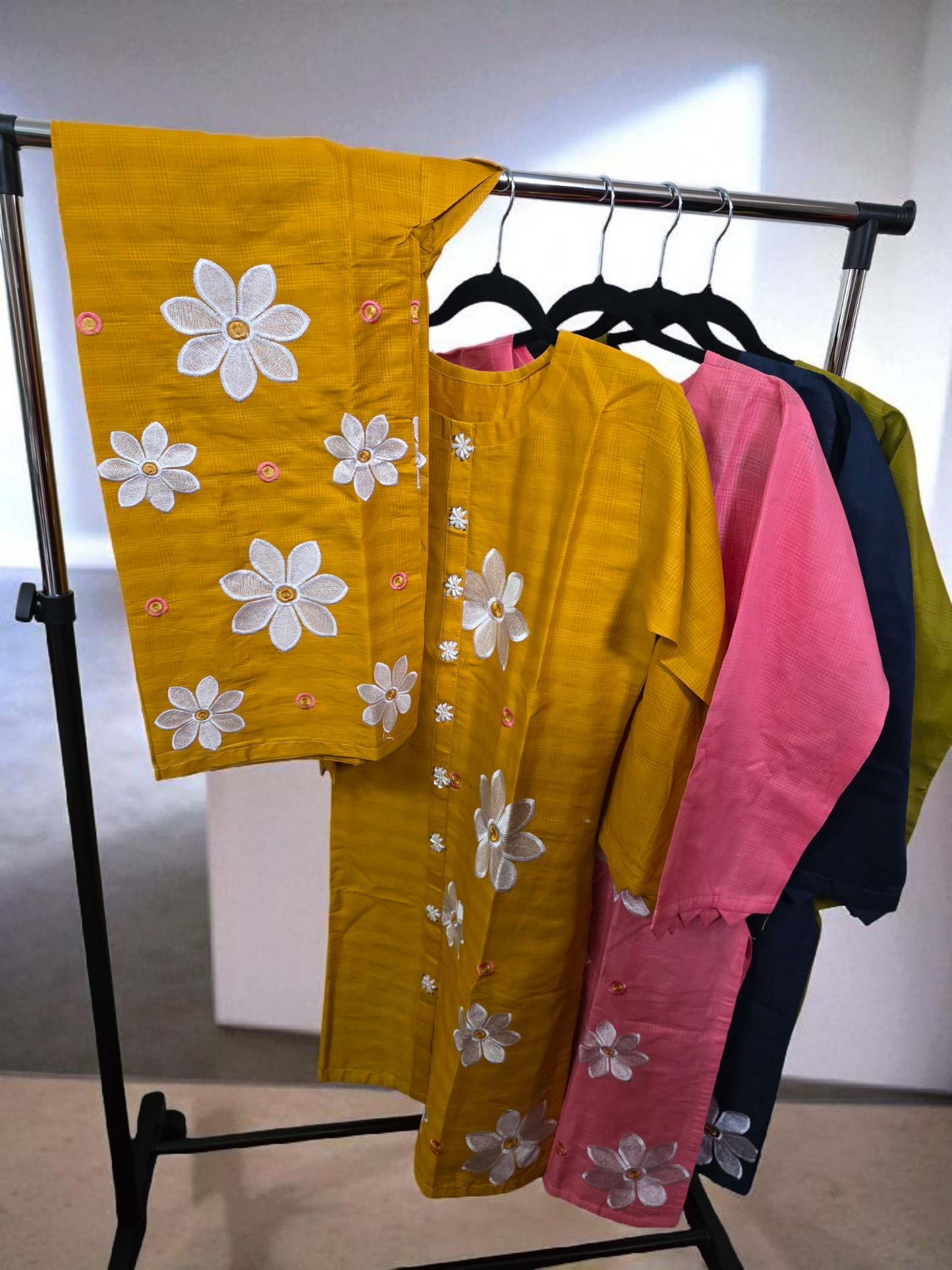 Floral 2pc coord asian set, cotton