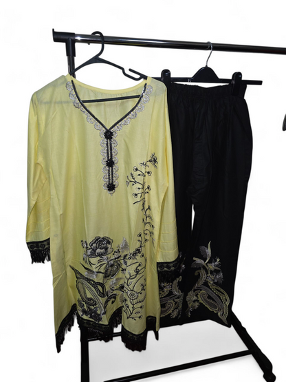 Elegant Frock design Kurta set, cotton