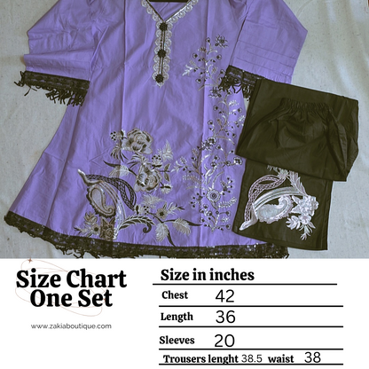 Elegant Frock design Kurta set, cotton