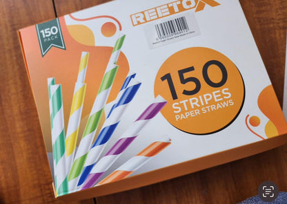 Multicolor Paper Straws (150 per pack)