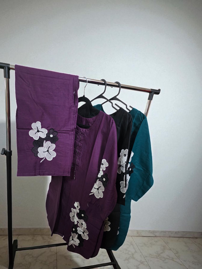 Beautiful 2pc coord set, floral embroidered