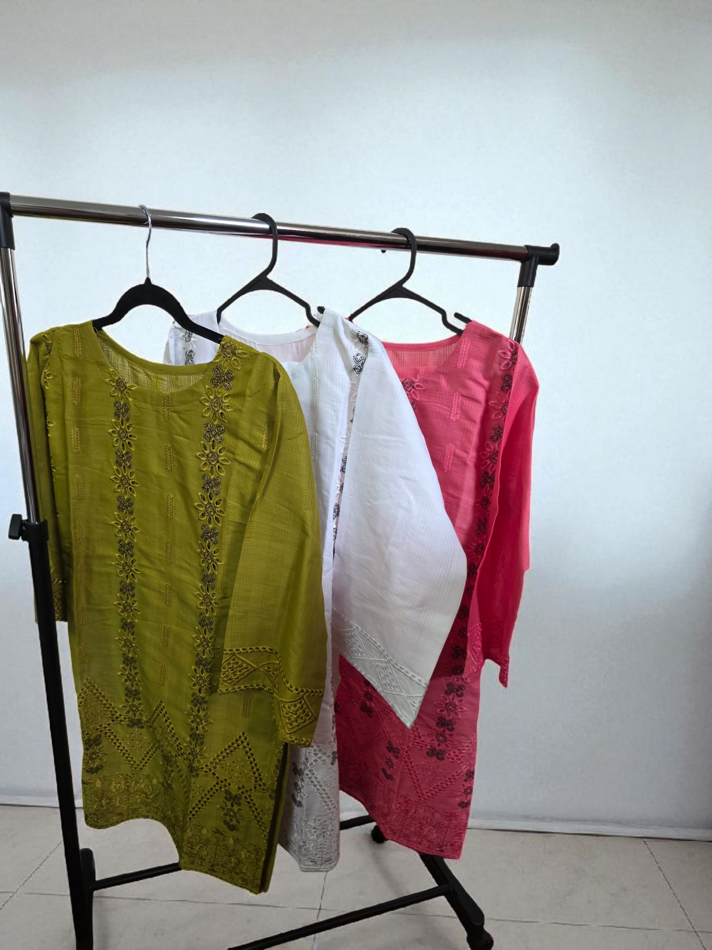 2pc embroidery coord set, cotton