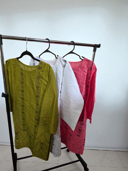 2pc embroidery coord set, cotton