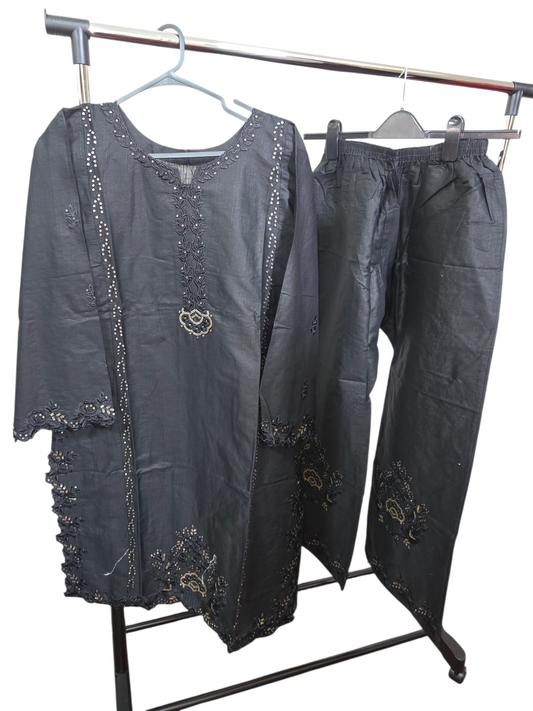 2pc coord asian set, embroidery