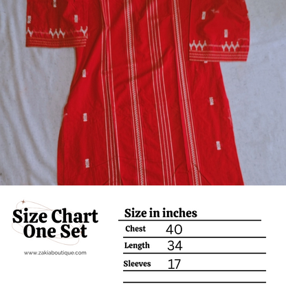 Red Kurta, simple and elegant