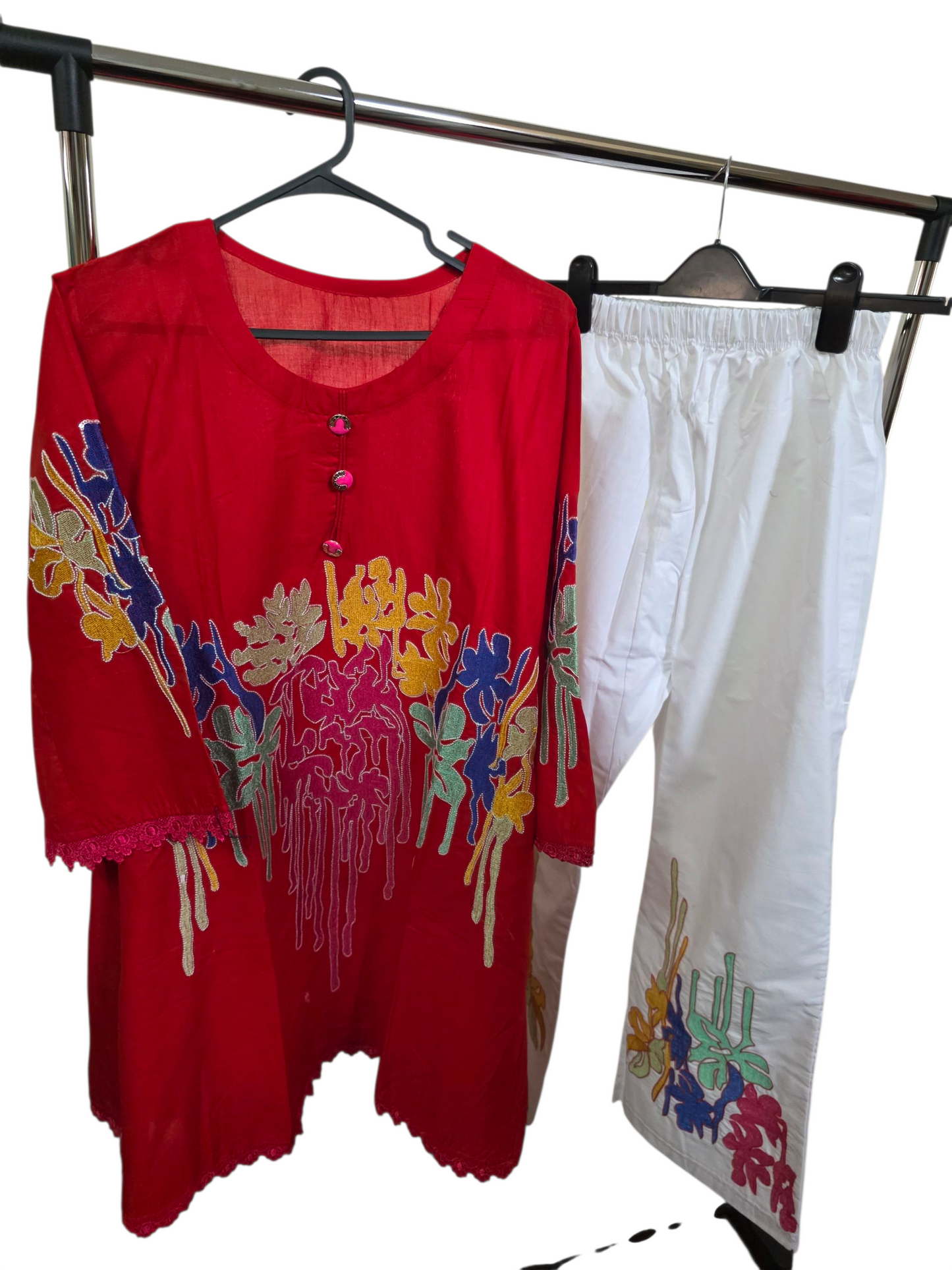 2pc coord frock style Kuri set, cotton