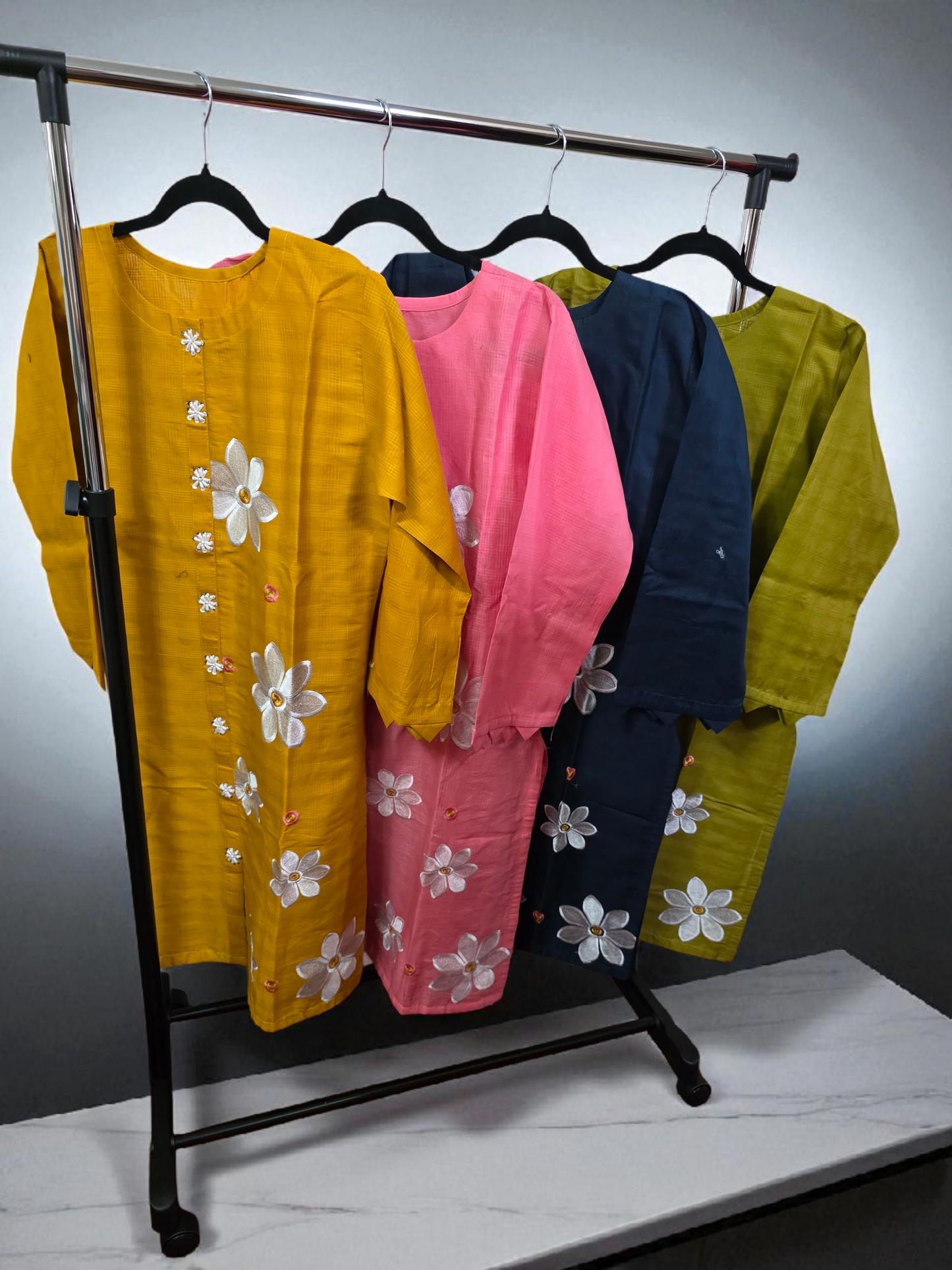 Floral 2pc coord asian set, cotton