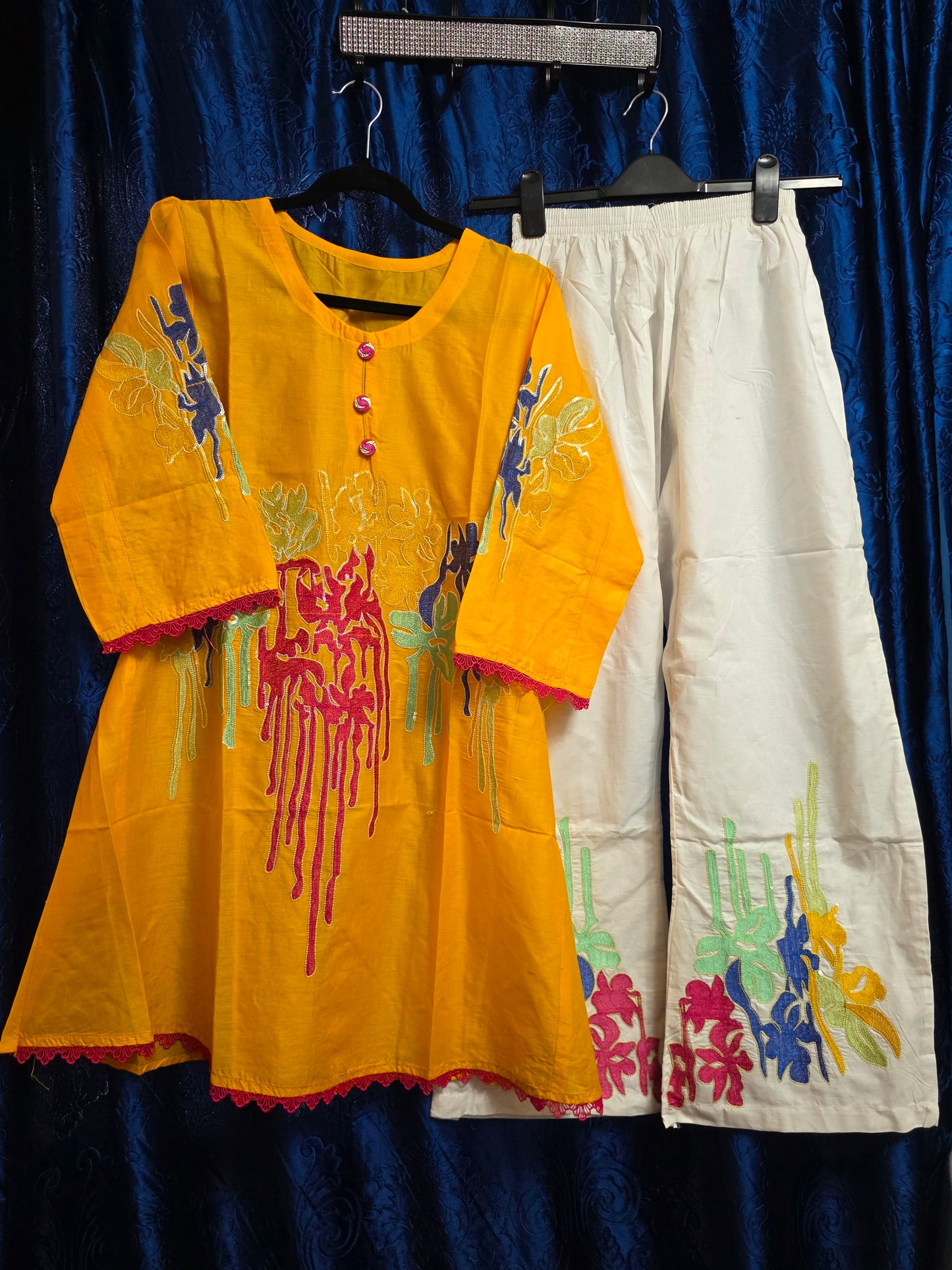 2pc coord frock style Kuri set, cotton