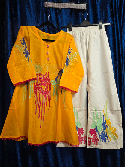 2pc coord frock style Kuri set, cotton